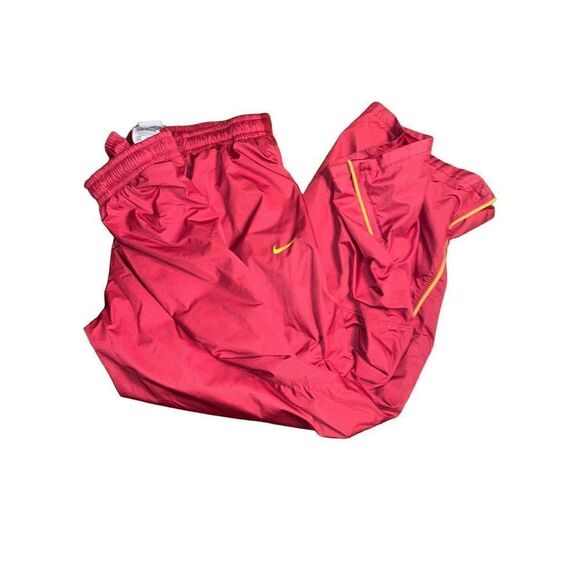 Nike Pants Mens Red Large Storm-Fit Wind Rain Pants Elastic Waist Zip Pocket Ank - Picture 2 of 10